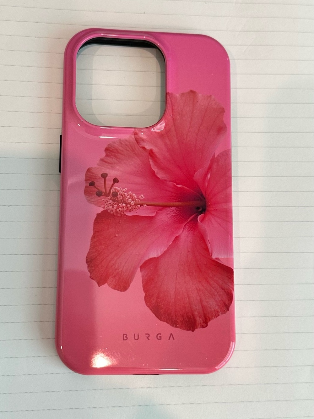 Burga Pink Hibiscus 🌺 iPhone 14 Pro MagSafe phone case barely used